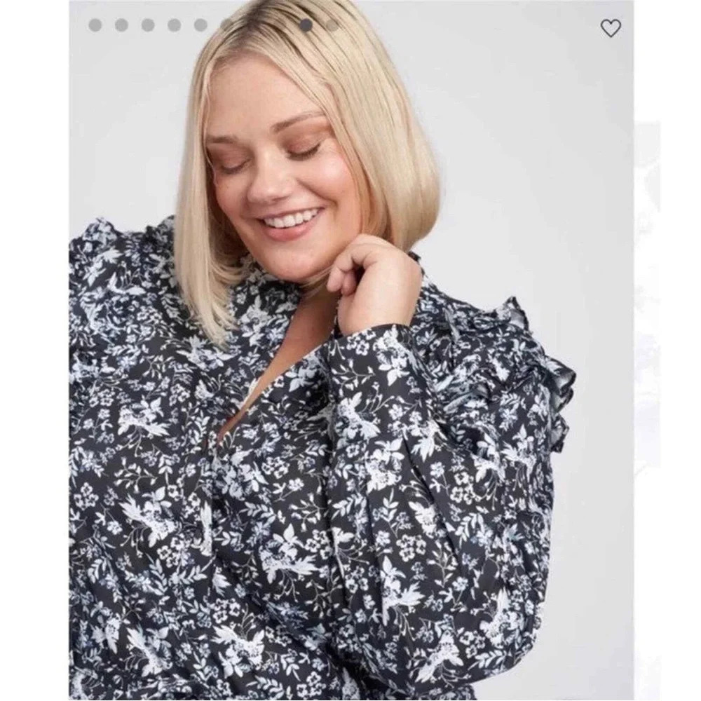 Erdem x Universal Standard Primrose Ruffle Shirt Dress Floral Size XS